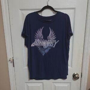 Blue Graphic T-Shirt with Wing Design